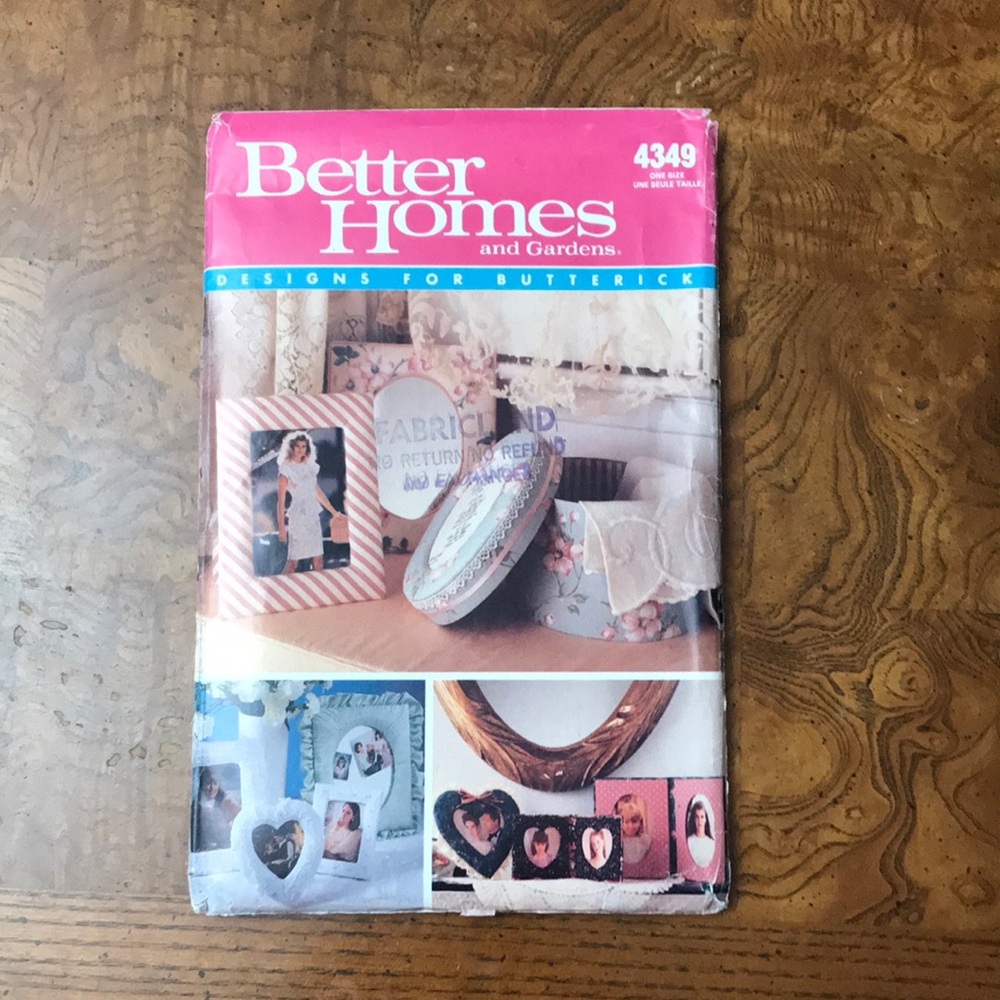 Vintage 80s Butterick Better Homes & Gardens Sewing Pattern Fabric Photo Frames